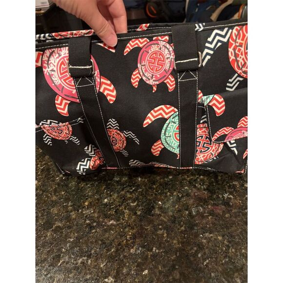 Ladies Multicolor Tote Bag Ocean Sea Turtle Design Spacious Interior - Picture 6 of 6